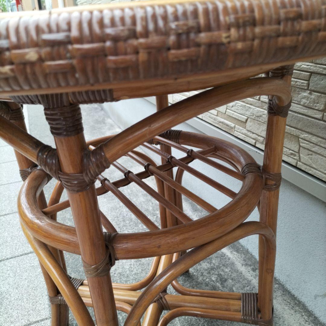 kazama/カザマ/ラタン/籐家具/テーブル/丸テーブル/ガラステーブル