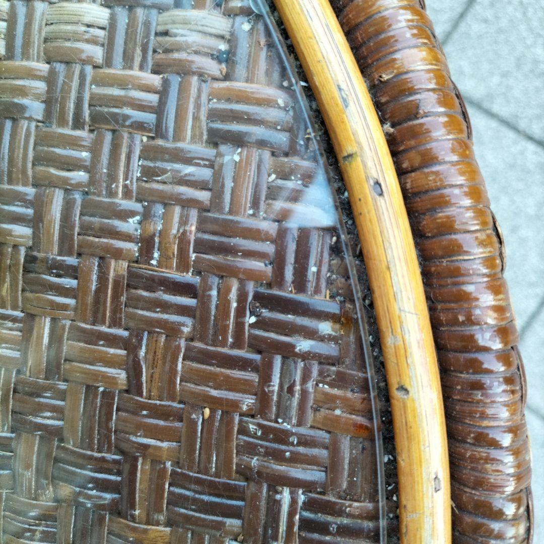 kazama/カザマ/ラタン/籐家具/テーブル/丸テーブル/ガラステーブル