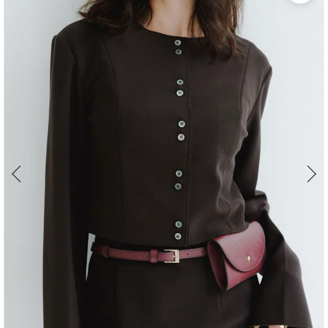 アニュアンス　カットジョーゼットショートカーディガン