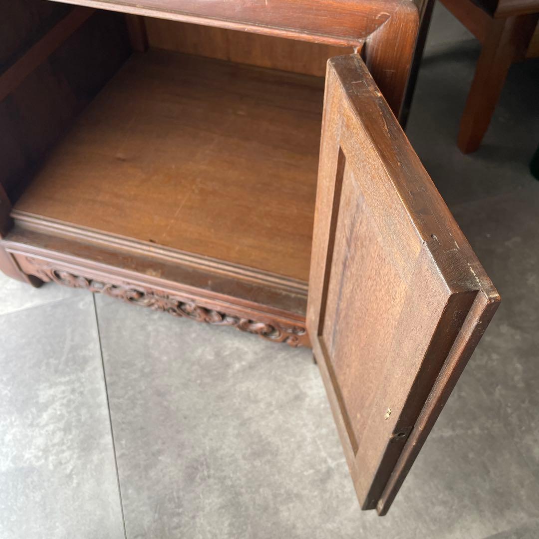 木製　唐木家具　キャビネット　カップボード　ヴィンテージ　李朝　両開き　棚