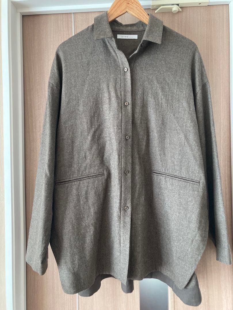 etre tokyo ハイカウント　フラノオーバーサイズシャツ