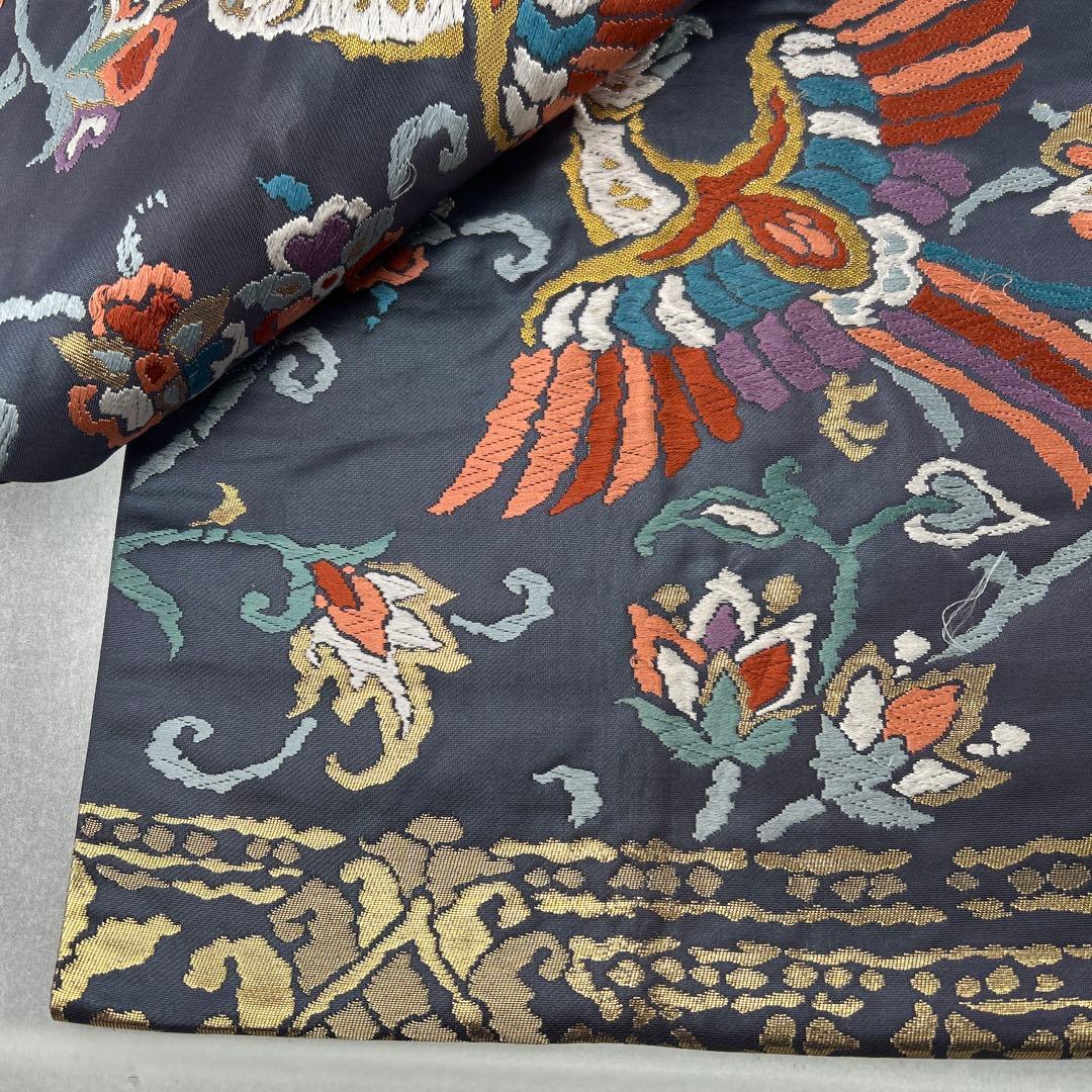 【ペルシャ　更紗文】高級絹製 袋帯 鳳凰と花柄0123