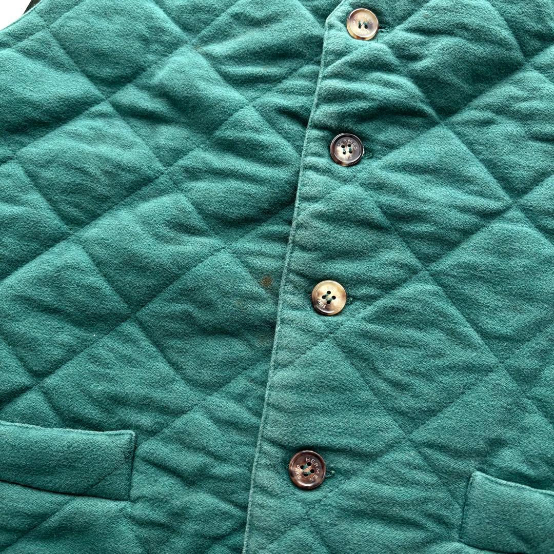 HERMES エルメス 多国旗柄 キルティング ベスト シルク ヴィンテージ