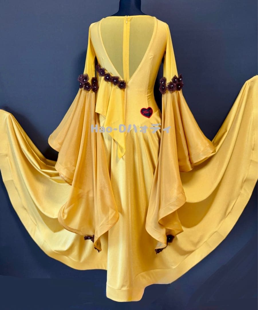 新品★ダンスドレス★スタンダード★社交ダンス★競技会★パーティー★サフラン