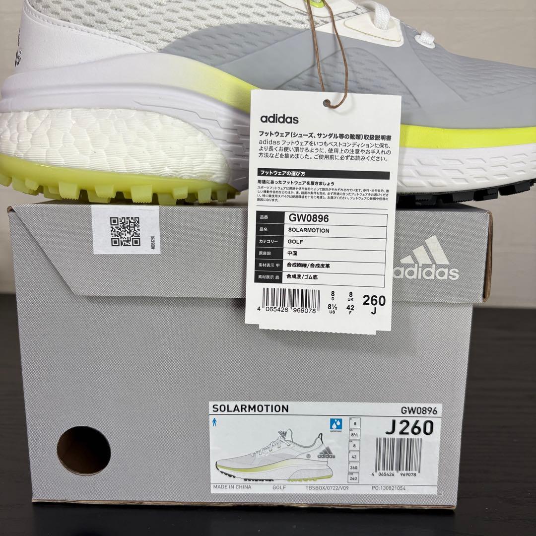 新品☆26.0㎝☆adidas ゴルフシューズ GW0896 ソーラーモーション