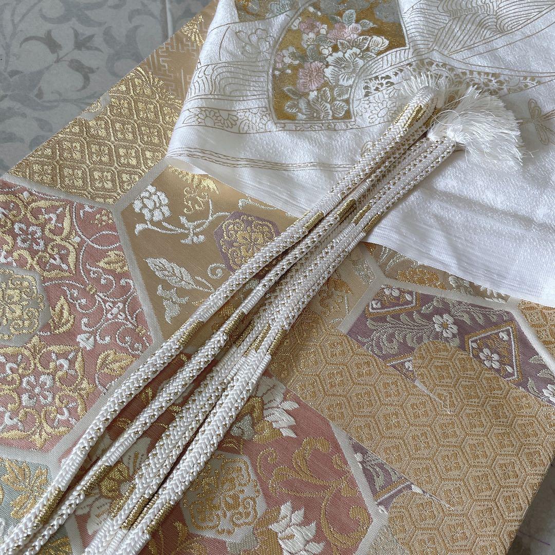 訪問着　フルセット　桜の木　花筏　綸子　入学式　卒業式　春めく　着物　Q5