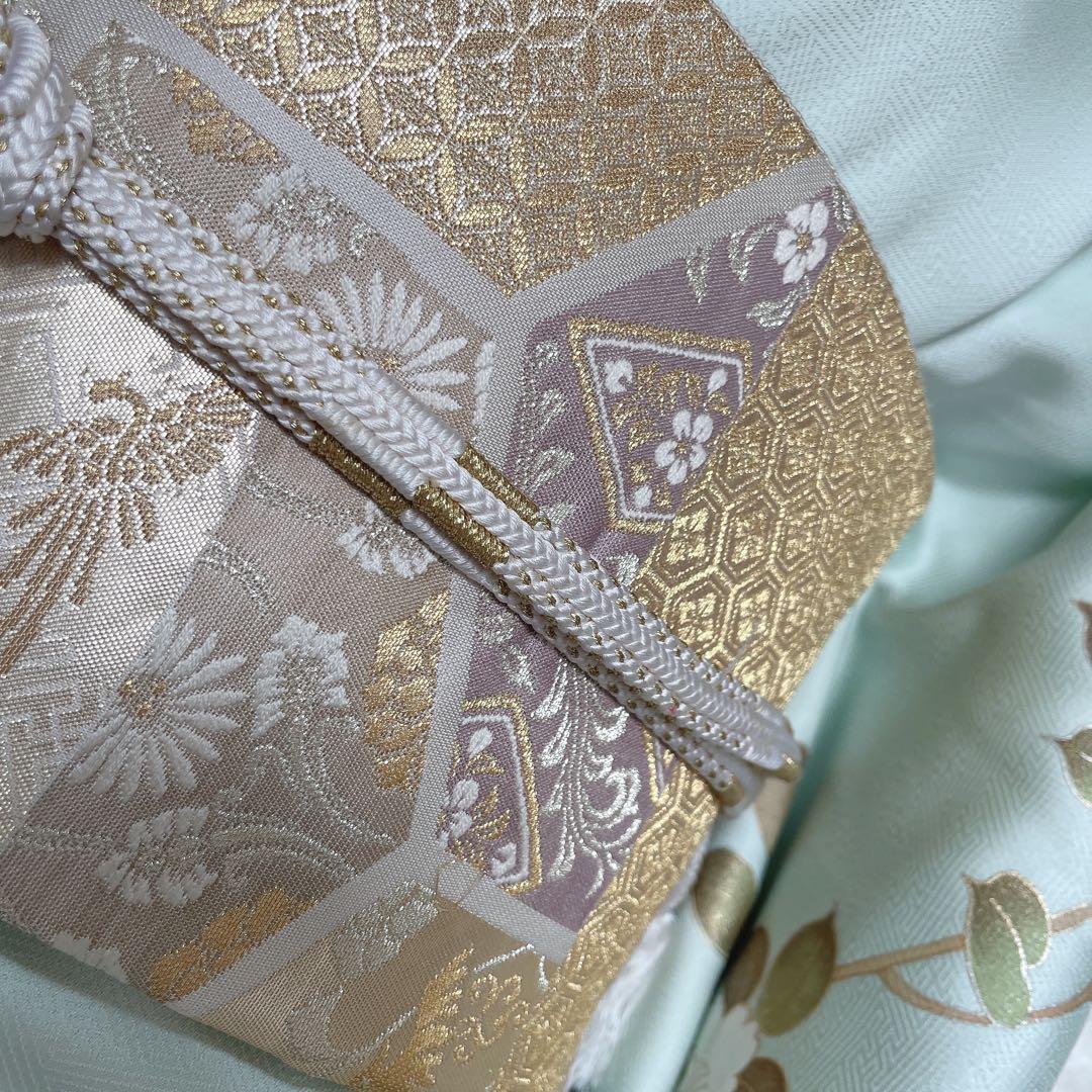 訪問着　フルセット　桜の木　花筏　綸子　入学式　卒業式　春めく　着物　Q5