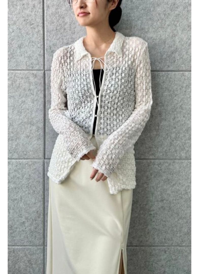【USAGI ONLINE限定】shrink lace blouse