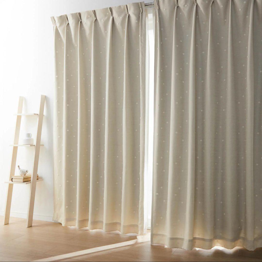 コーティング裏地付き遮光・遮熱・防音オーダーカーテン　165×185cm 2枚