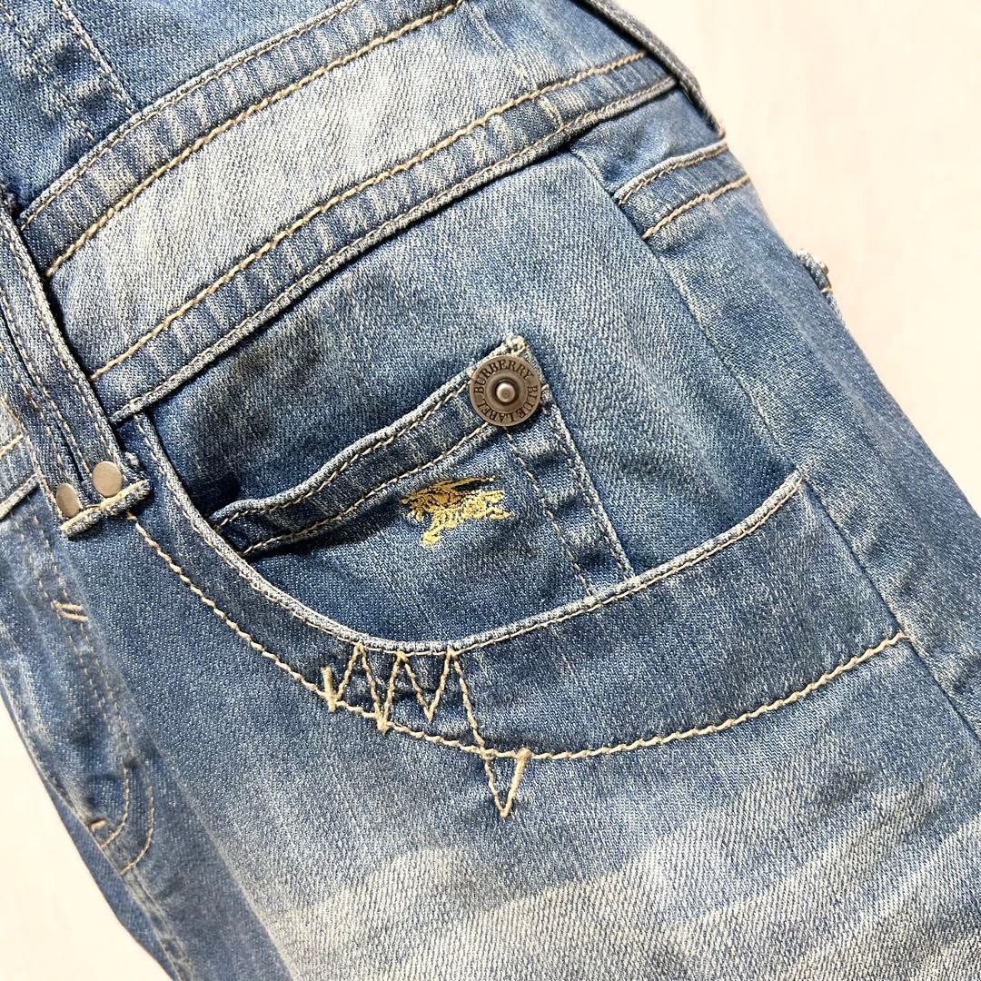 バーバリー ブルーレーベル デニムワンピース デニム ミニスカート ブルーデニム