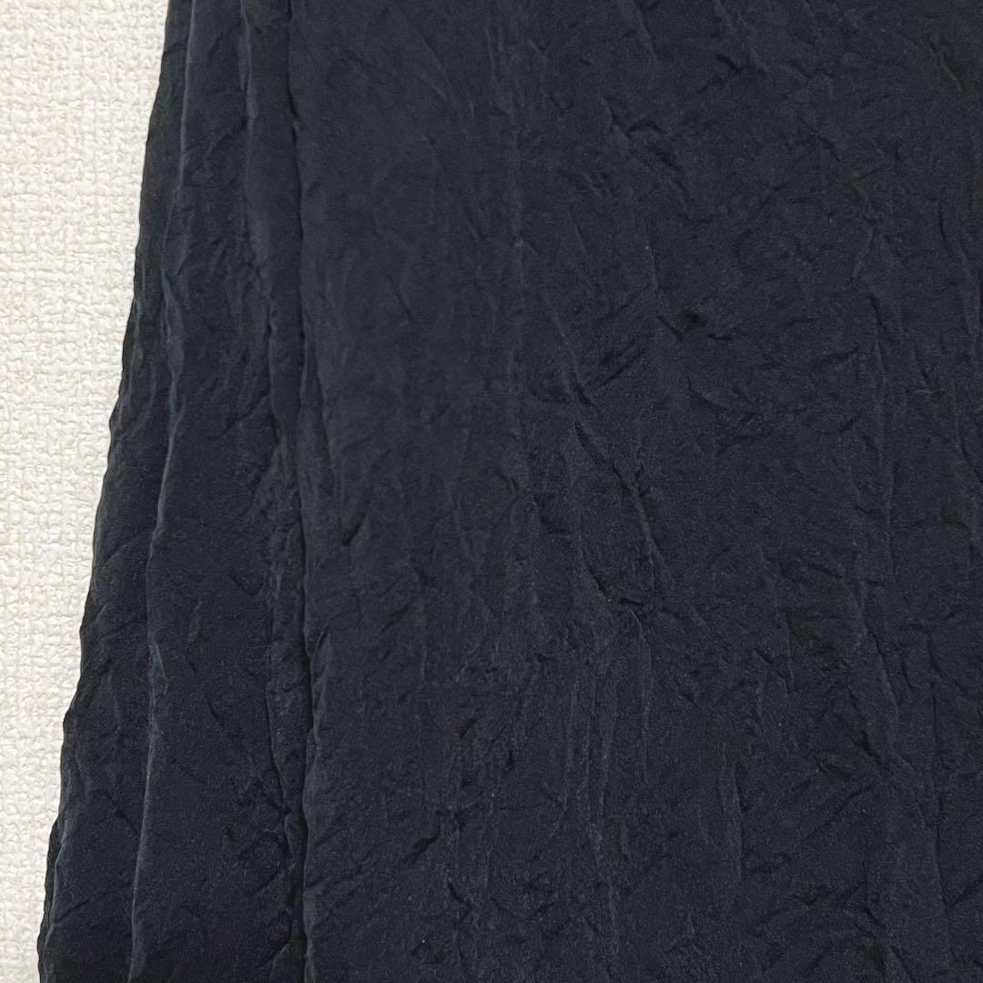 イッセイミヤケ 長袖 シースルー トップス シワ加工 ハイネック ブラック 黒