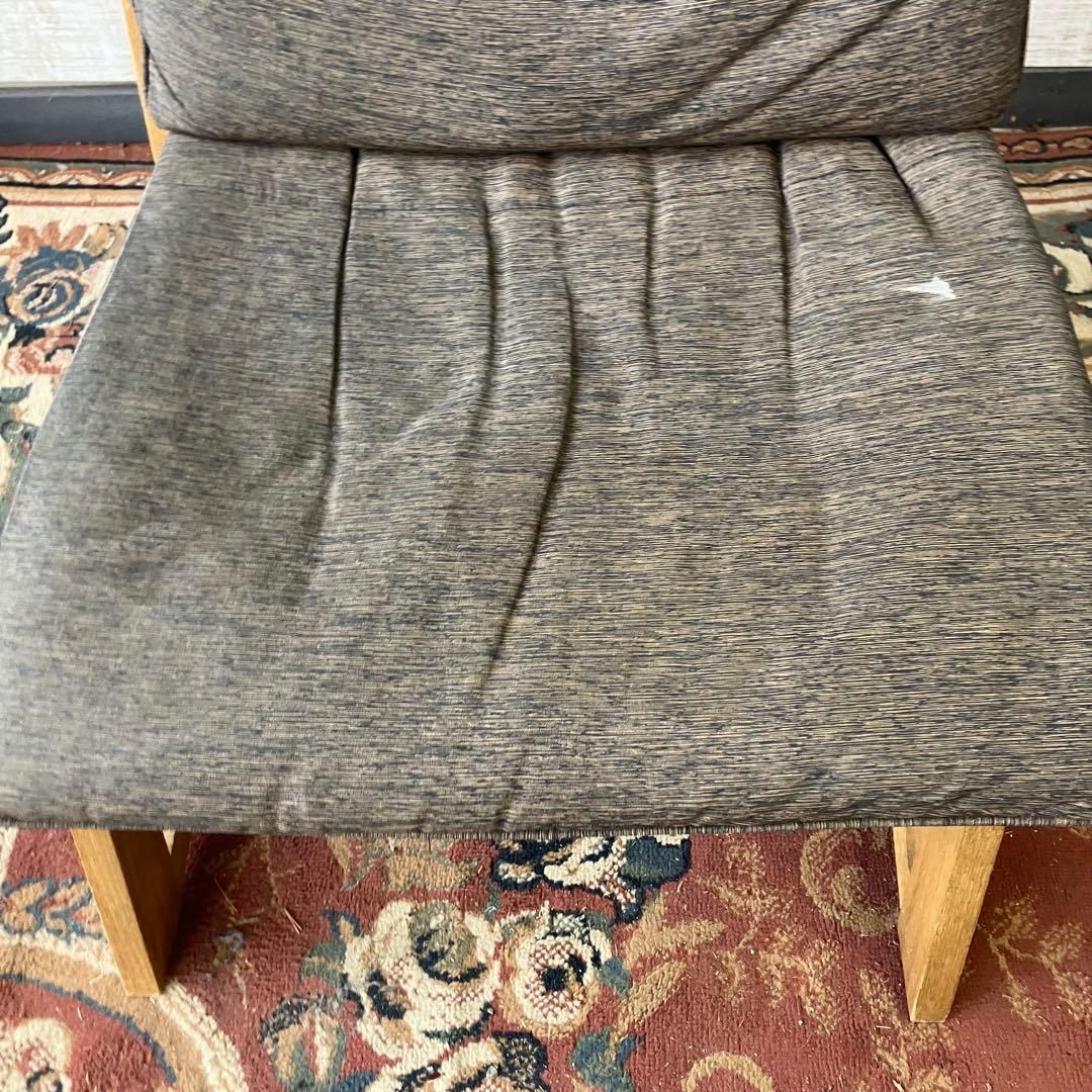 ⑥ 北欧レトロ ミキモク 雅 木製フレーム アームレスチェア 一人掛けソファー