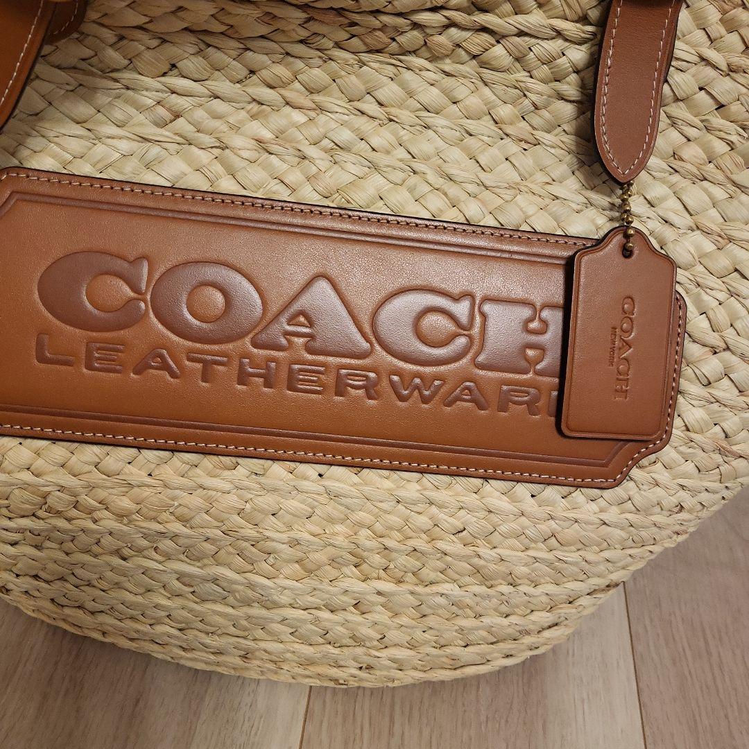 COACH かごバッグ ストロー素材