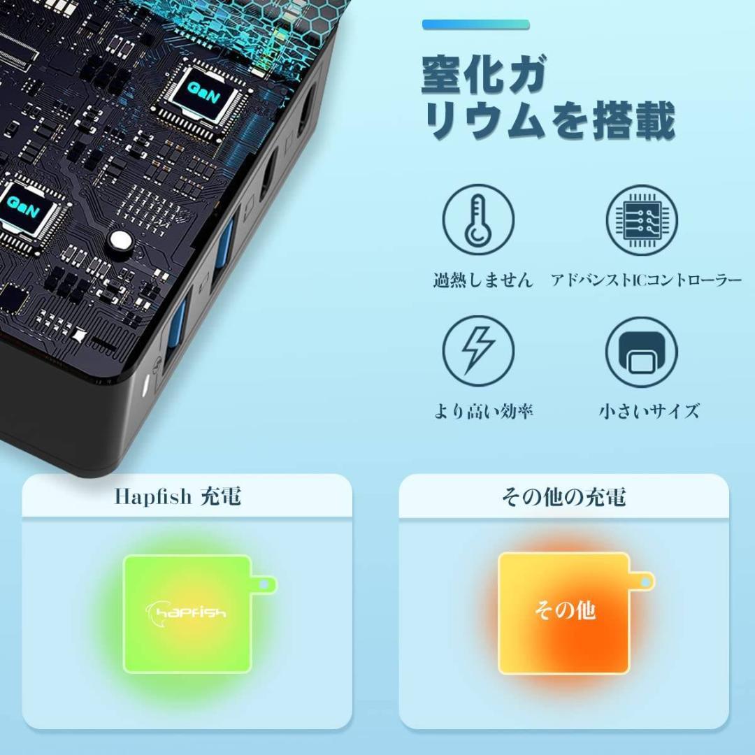 超小型 急速充電器 Type-Cケーブル付属 幅広い互換性