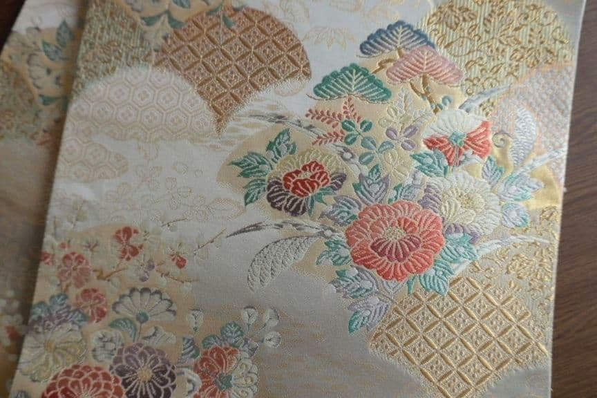 ベージュ訪問着コーディネートフルセット 正絹 袷 花 入学式・お宮参りなど