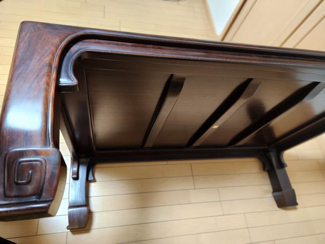 座敷机紫檀 ガラス天板付き