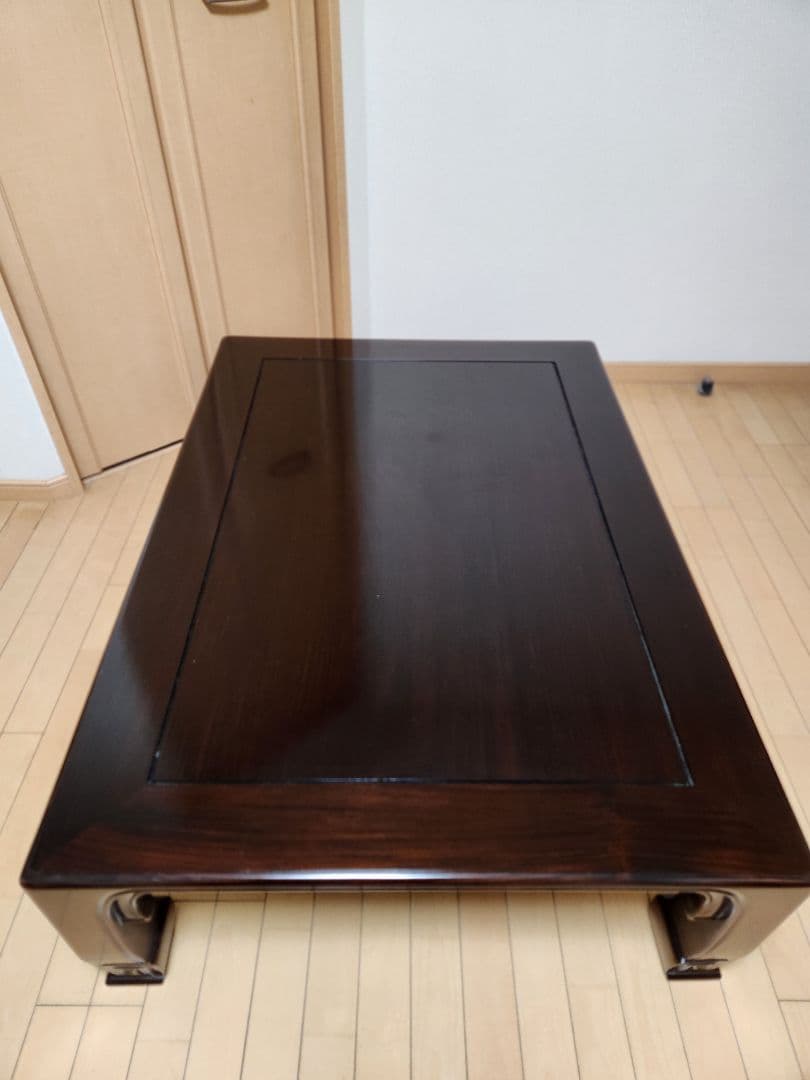 座敷机紫檀 ガラス天板付き