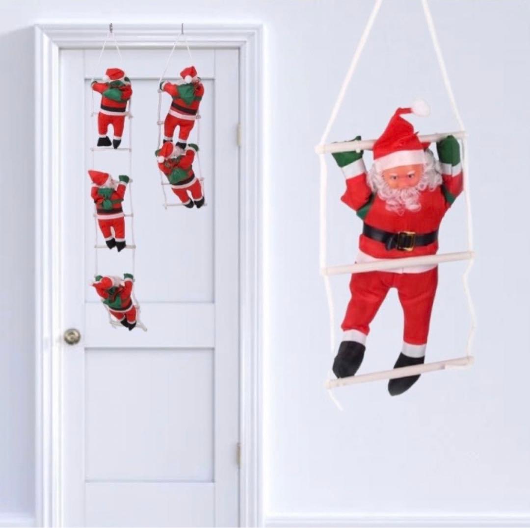 クリスマス サンタ シンプル ツリー はしごのぼり サンタクロース Xmas