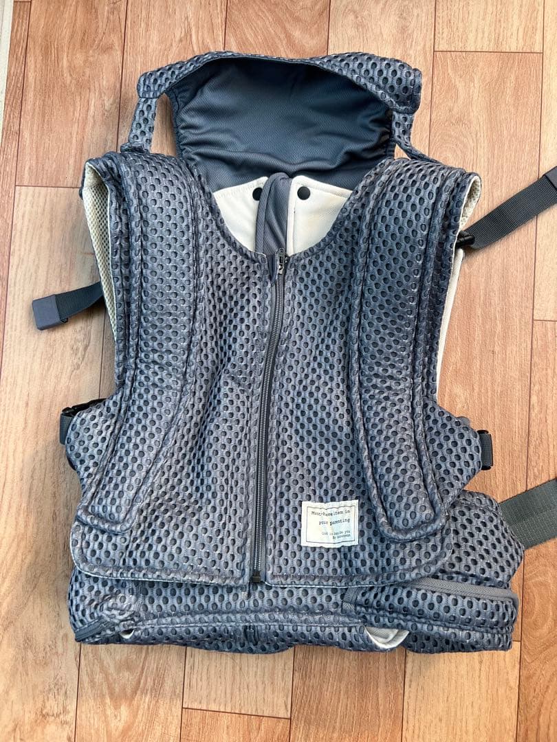 ベビースワン 抱っこ紐 グレー 5WAY よだれかけ2枚つき