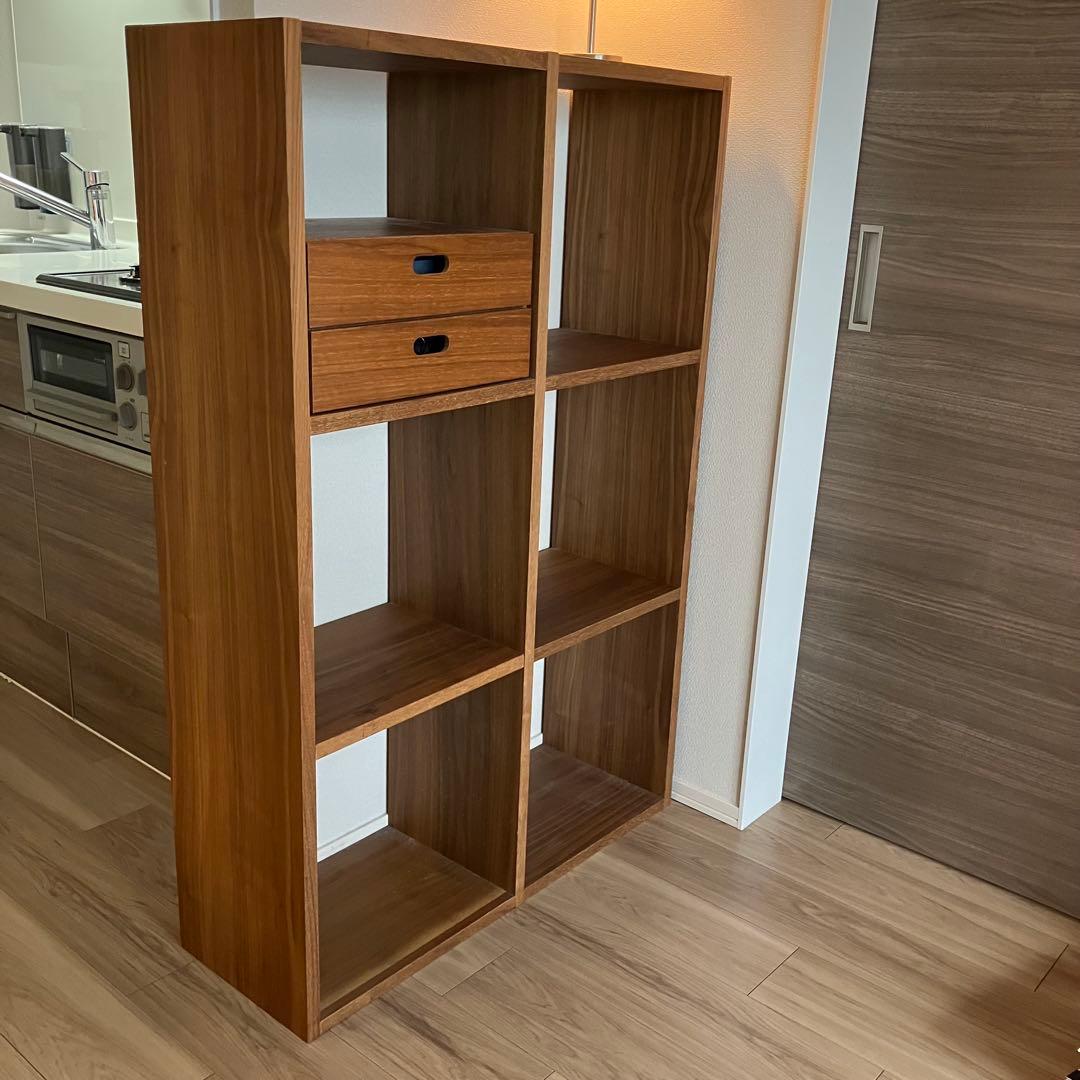 無印良品 スタッキングシェルフセット・３段×２列・ウォールナット材