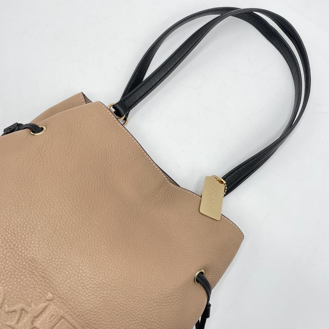 美品 COACH ショルダーバッグ レザー ベージュ 馬車柄 肩掛け CA165