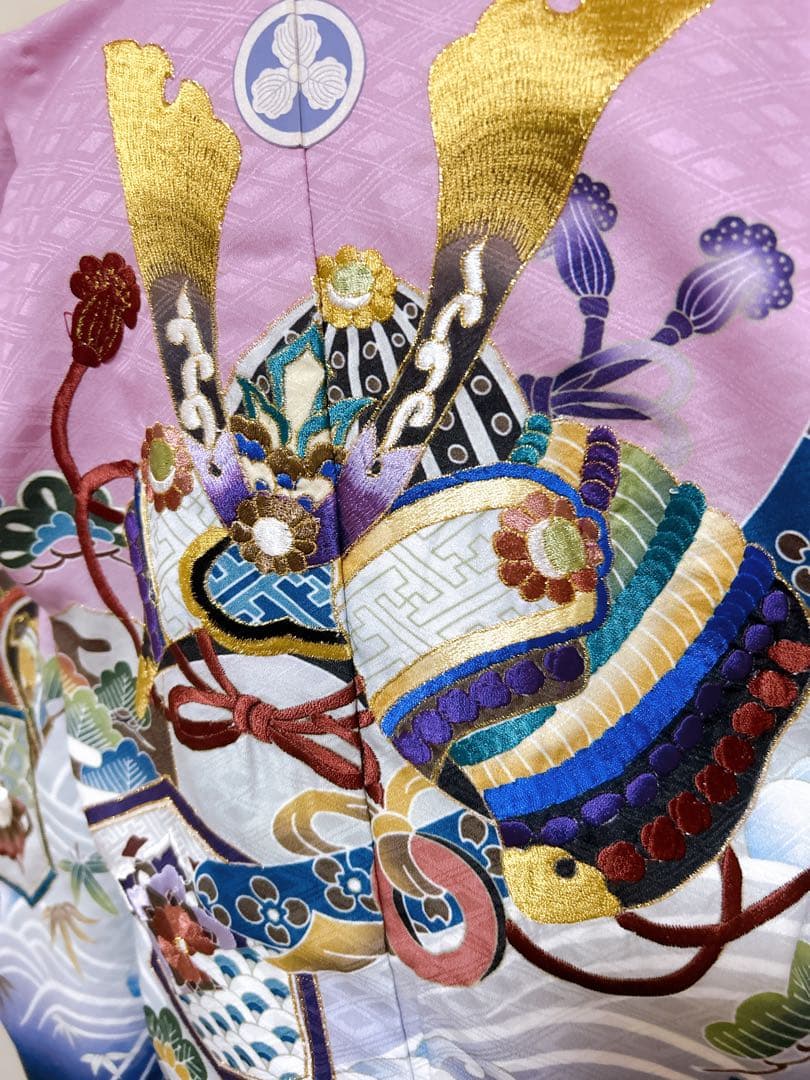 豪華刺繍入り花うさぎブランド♡七五三　5歳　男の子　紫　パープル　ゴールド