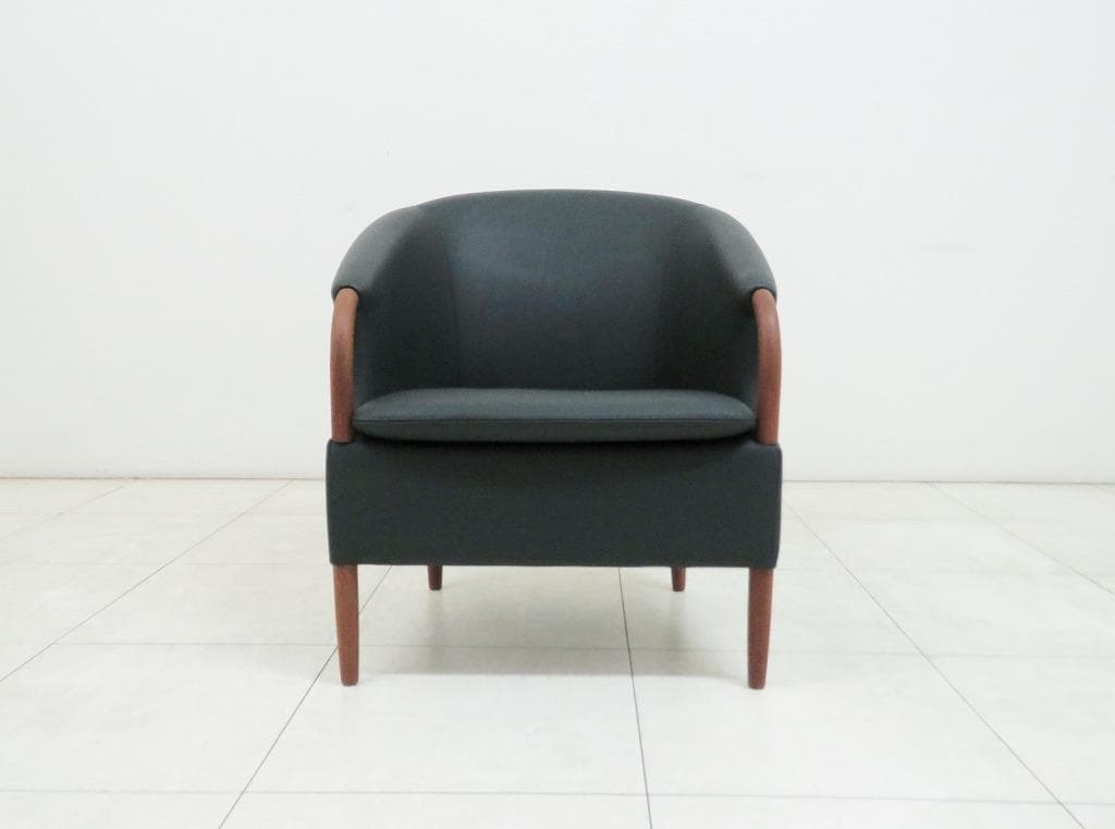 デンマーク NIELAUS&JEKI MOBLER 1人掛けソファ 本革×チーク