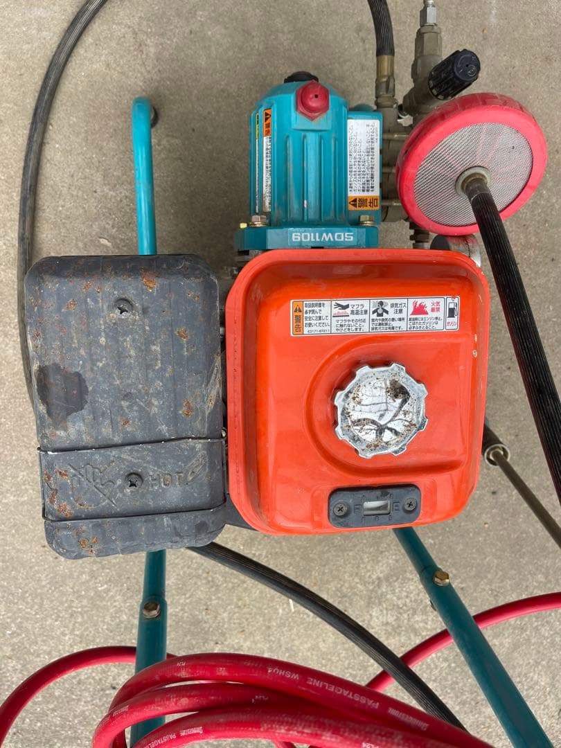 ＜中古未整備現状品＞　高圧洗浄機本体 ガソリンエンジン（クボタ）