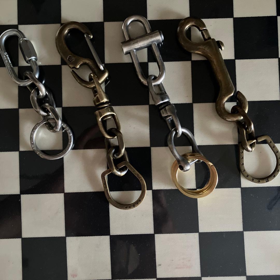 フランス製カラビナ使用　キーチェーン　新品未使用！刻印入りキーリングセット