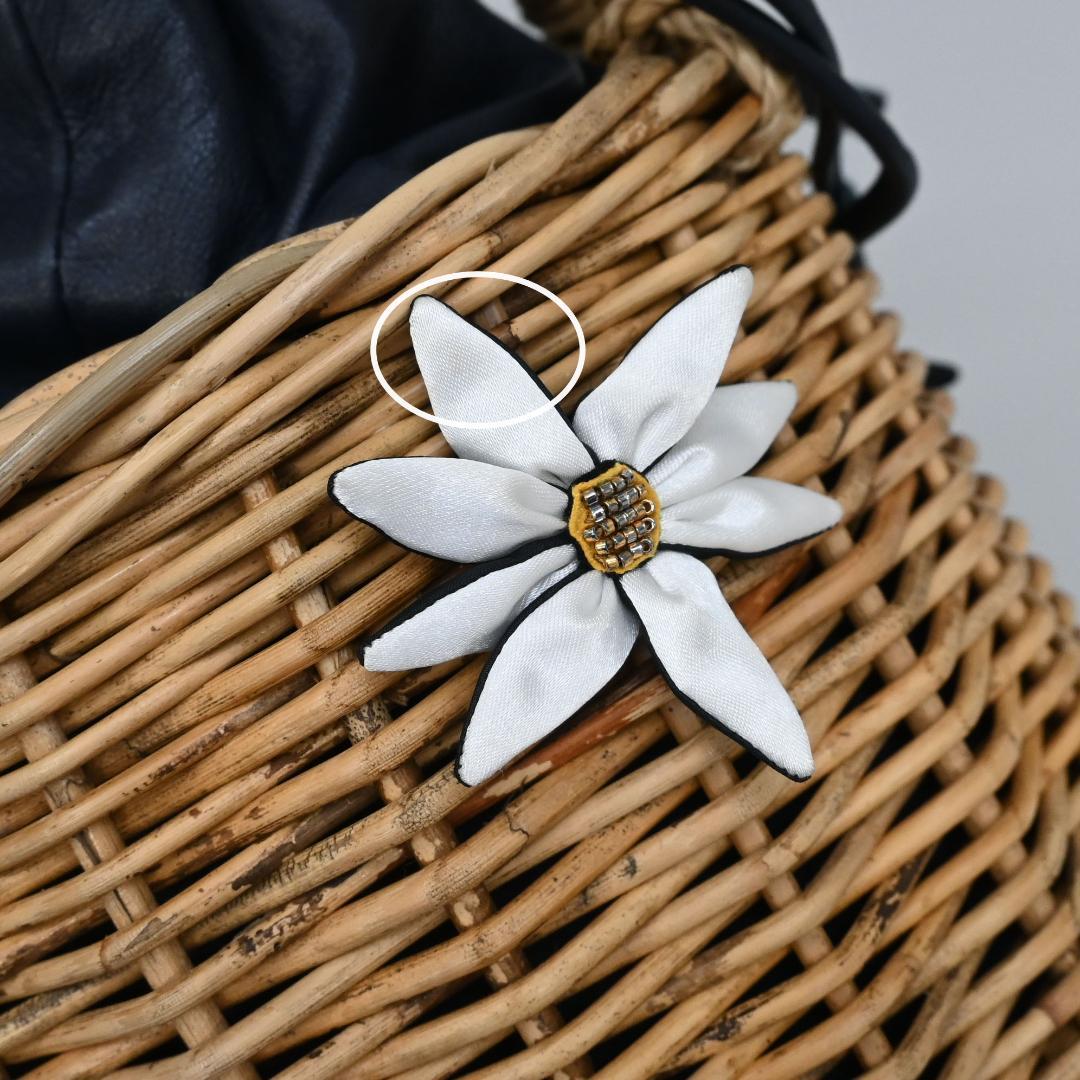 46213★ラドロー カゴバッグ 花 籐 ラタン×レザー デイジー　ディジー