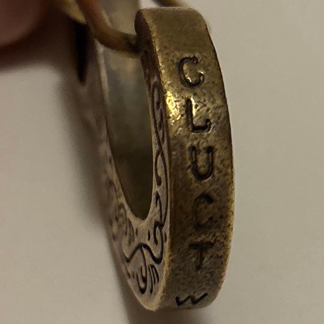 CLUCT 真鍮 ブラス 厚手カラビナ キーリング　両面に刻印クラフトマンシップ