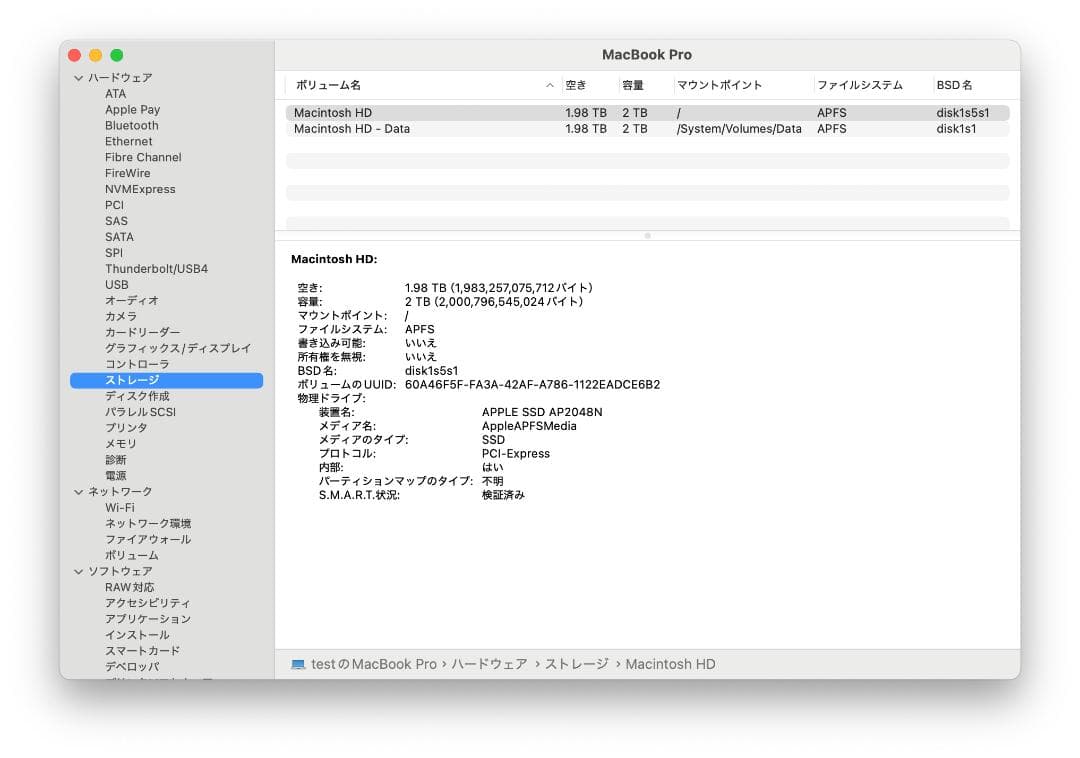 MacBook Pro 16インチ Core i9 32GB 2TB 2019