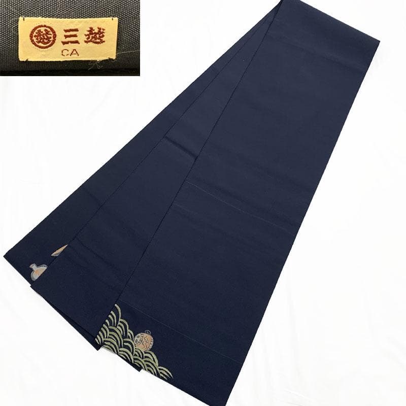 601my21◇三越 大津絵 民画 雷様 綴れ すくい織 洒落袋帯◇美品