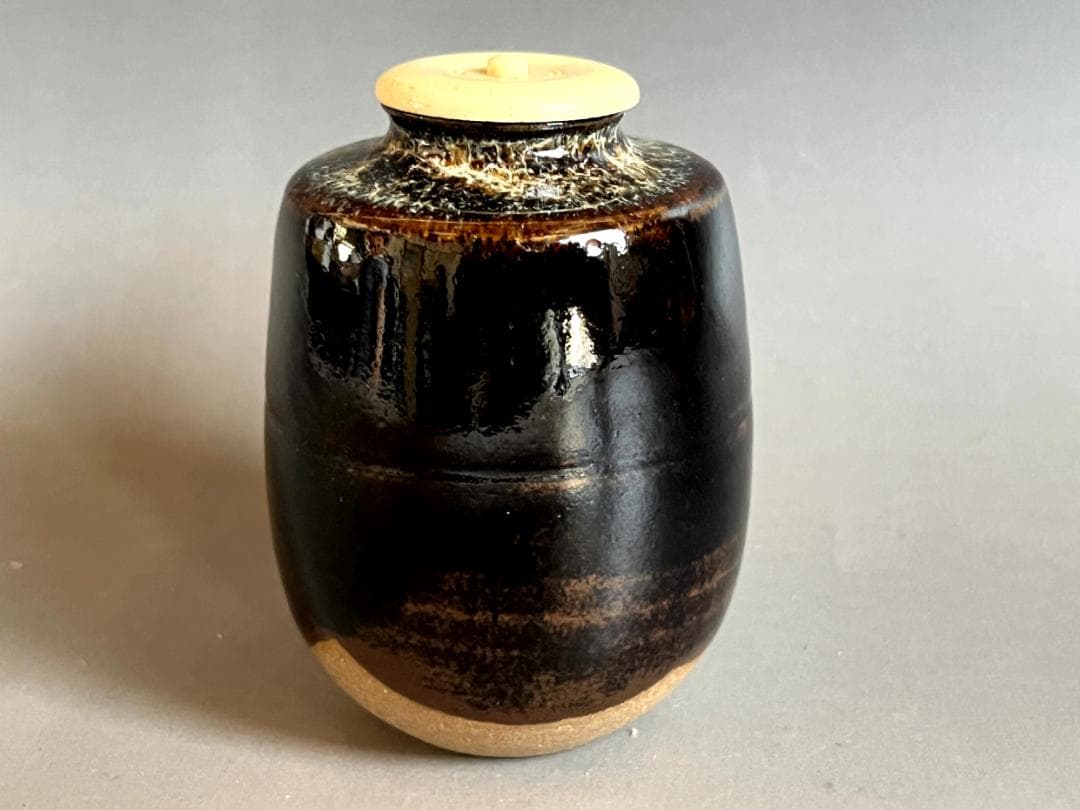 茶入■肩衝 桶谷定一作 洛東 仕覆付 共箱 お茶道具 古美術 時代物 骨董品■