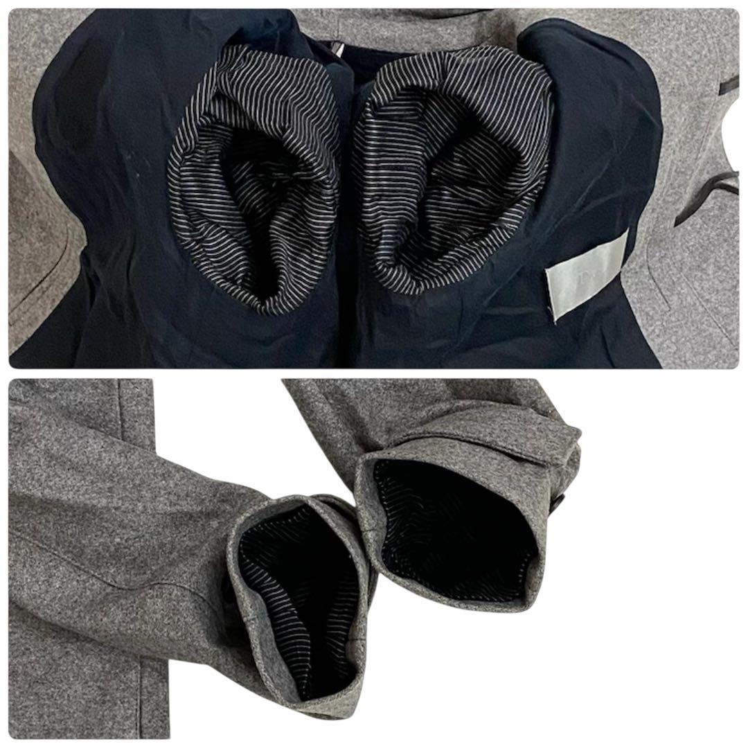 ディオールオム クリス期 ダッフルコート メンズ 50 ラムレザートリム ウール