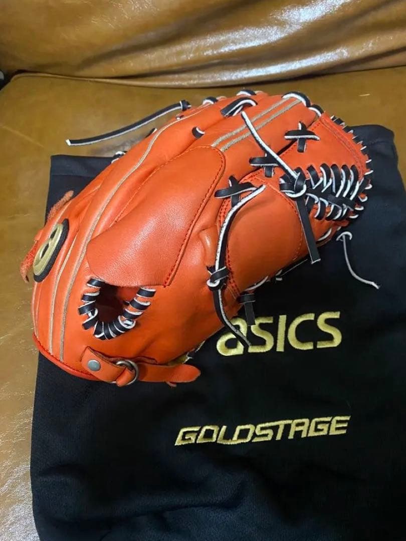 アシックス　ゴールドステージ　軟式　投手　グローブ　ダルビッシュ　全紐交換済み