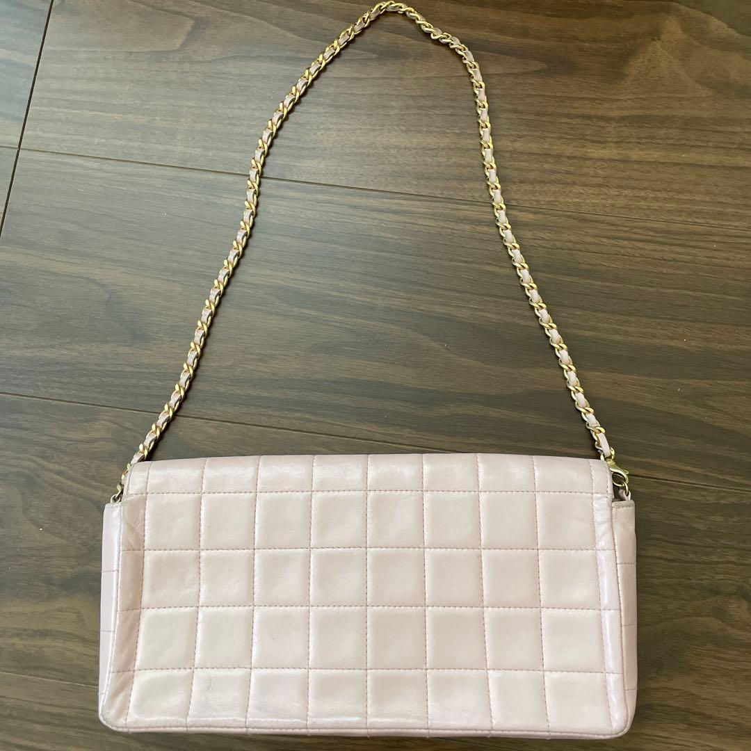 CHANEL シャネルチョコバーピンクラムスキン　ショルダー　バッグ