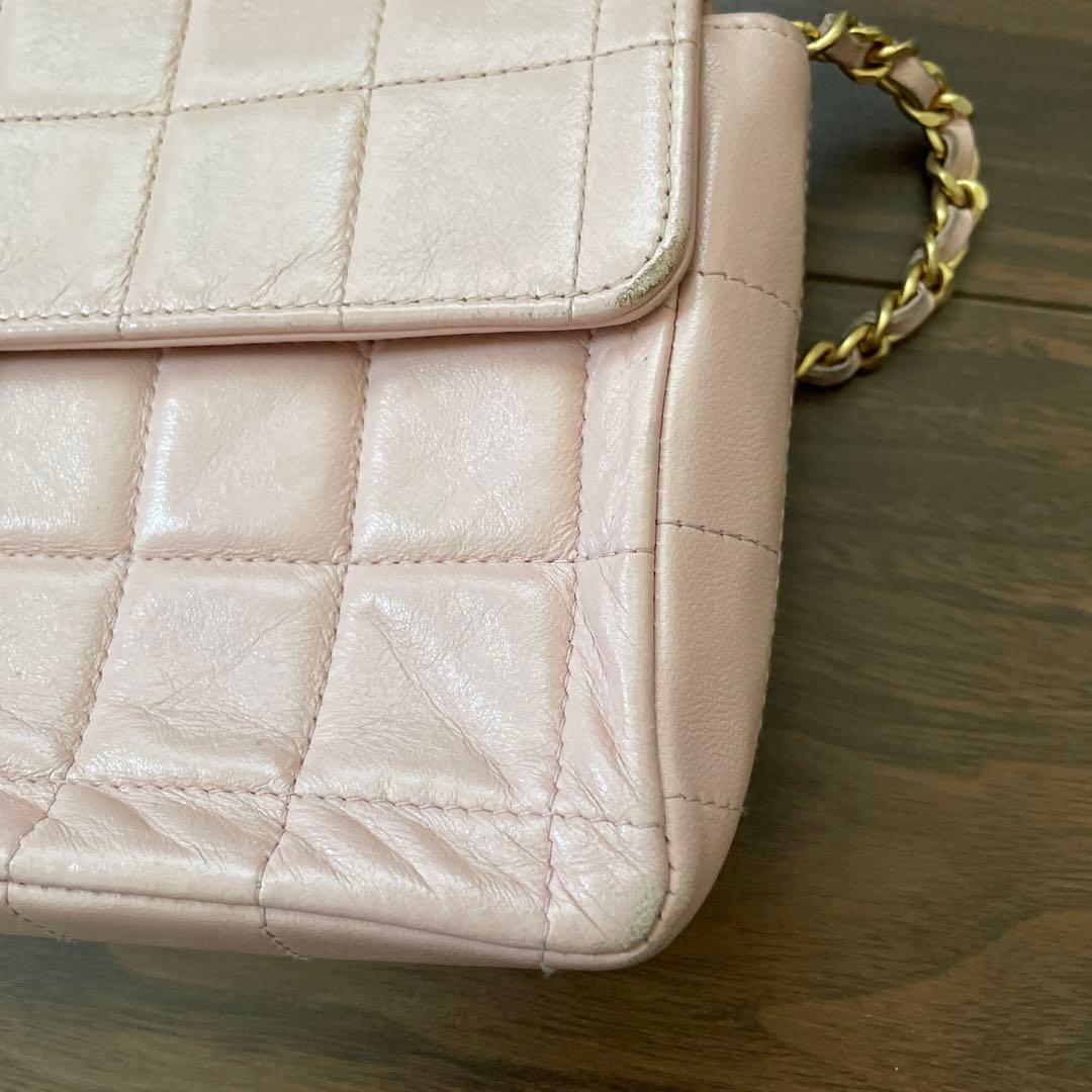CHANEL シャネルチョコバーピンクラムスキン　ショルダー　バッグ