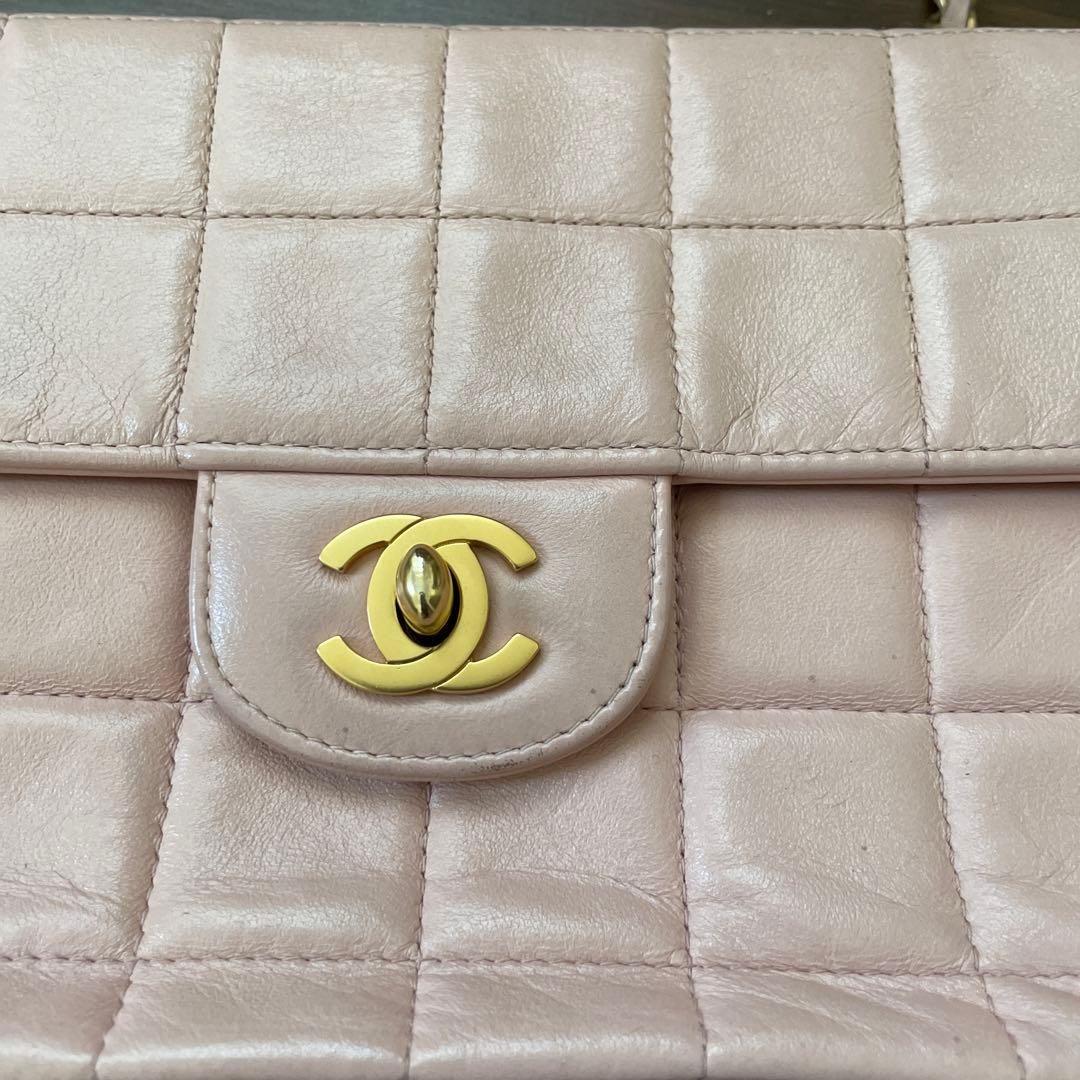 CHANEL シャネルチョコバーピンクラムスキン　ショルダー　バッグ