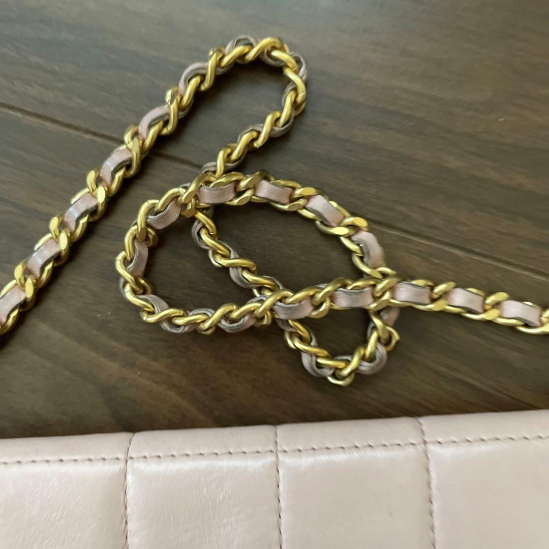 CHANEL シャネルチョコバーピンクラムスキン　ショルダー　バッグ