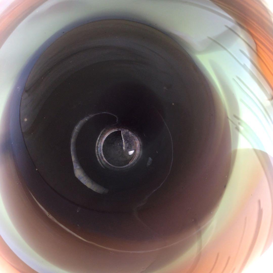 Ｒ５６２　水指　『倉本陽子作』『ガラス製』『竹蓋』『陵線の風景』　共箱　茶道具