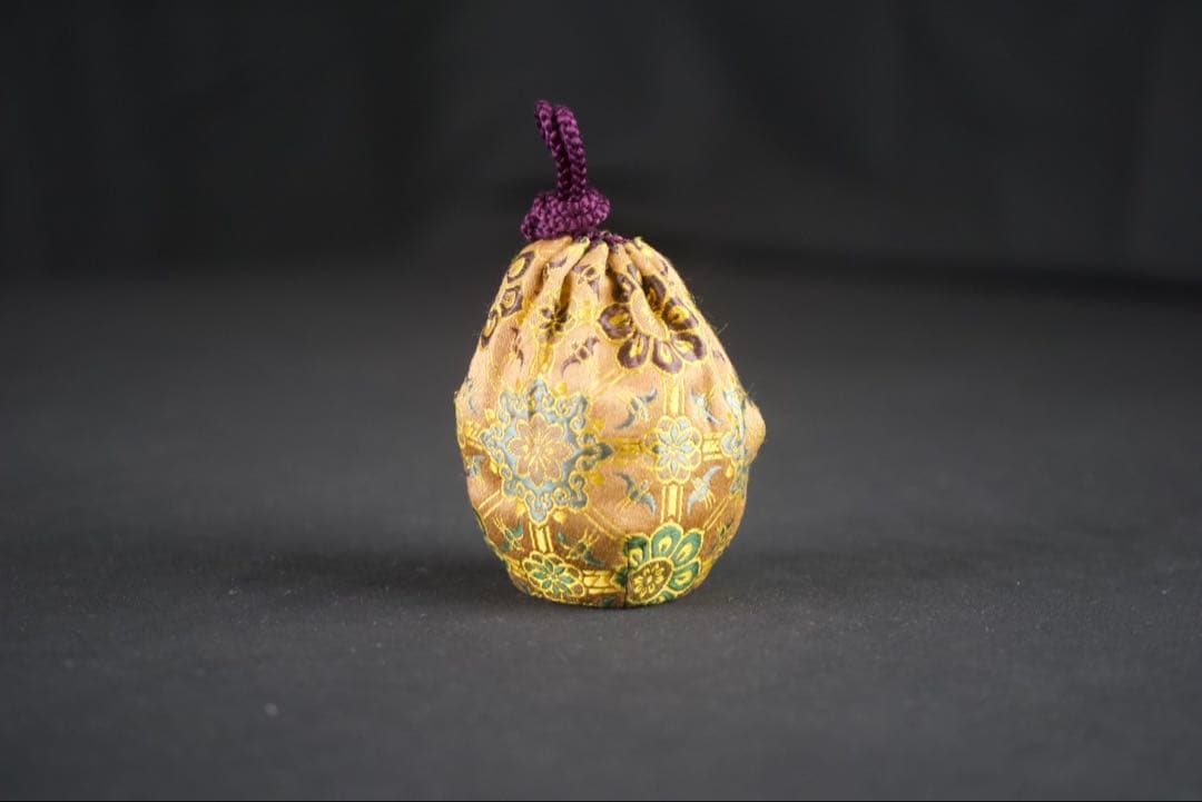 【茶道具】膳所焼 淡海ぜぜ 陽炎園 鶴首? 茶入 仕覆付 共箱