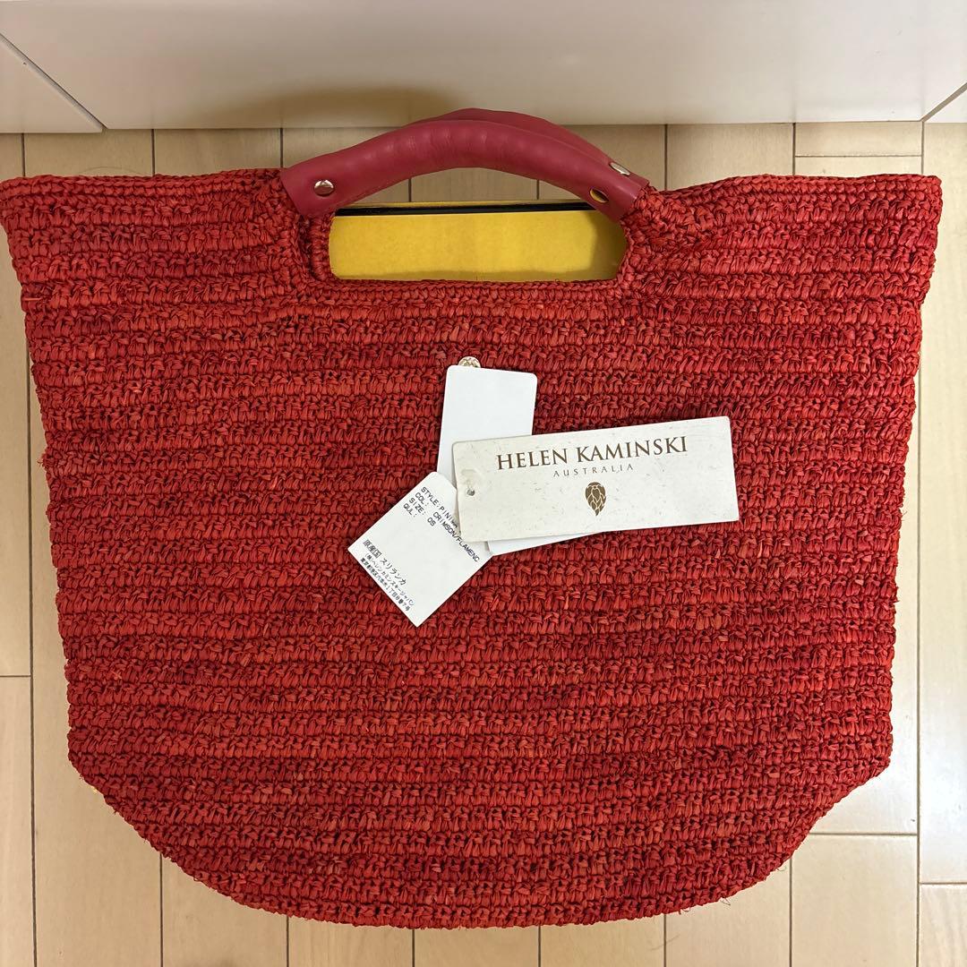 ヘレンカミンスキー　かごバッグ レッド　革