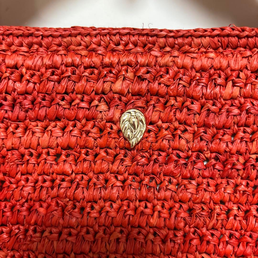 ヘレンカミンスキー　かごバッグ レッド　革