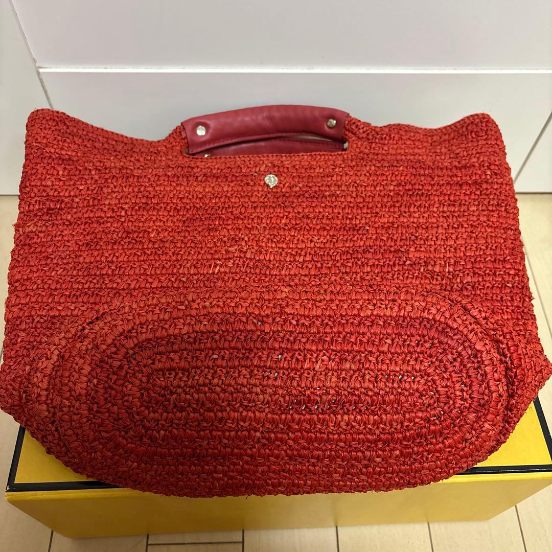 ヘレンカミンスキー　かごバッグ レッド　革