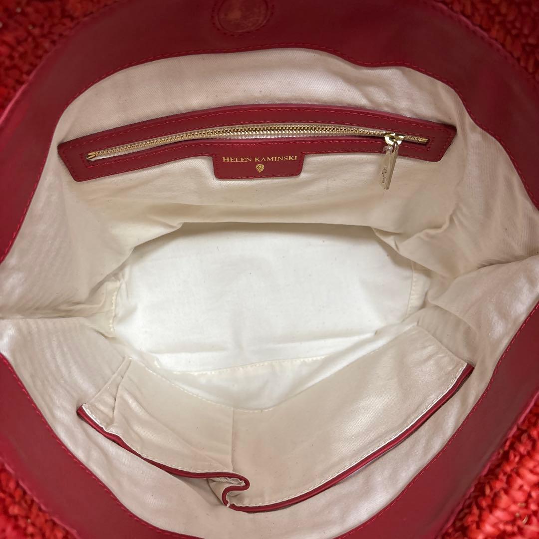 ヘレンカミンスキー　かごバッグ レッド　革