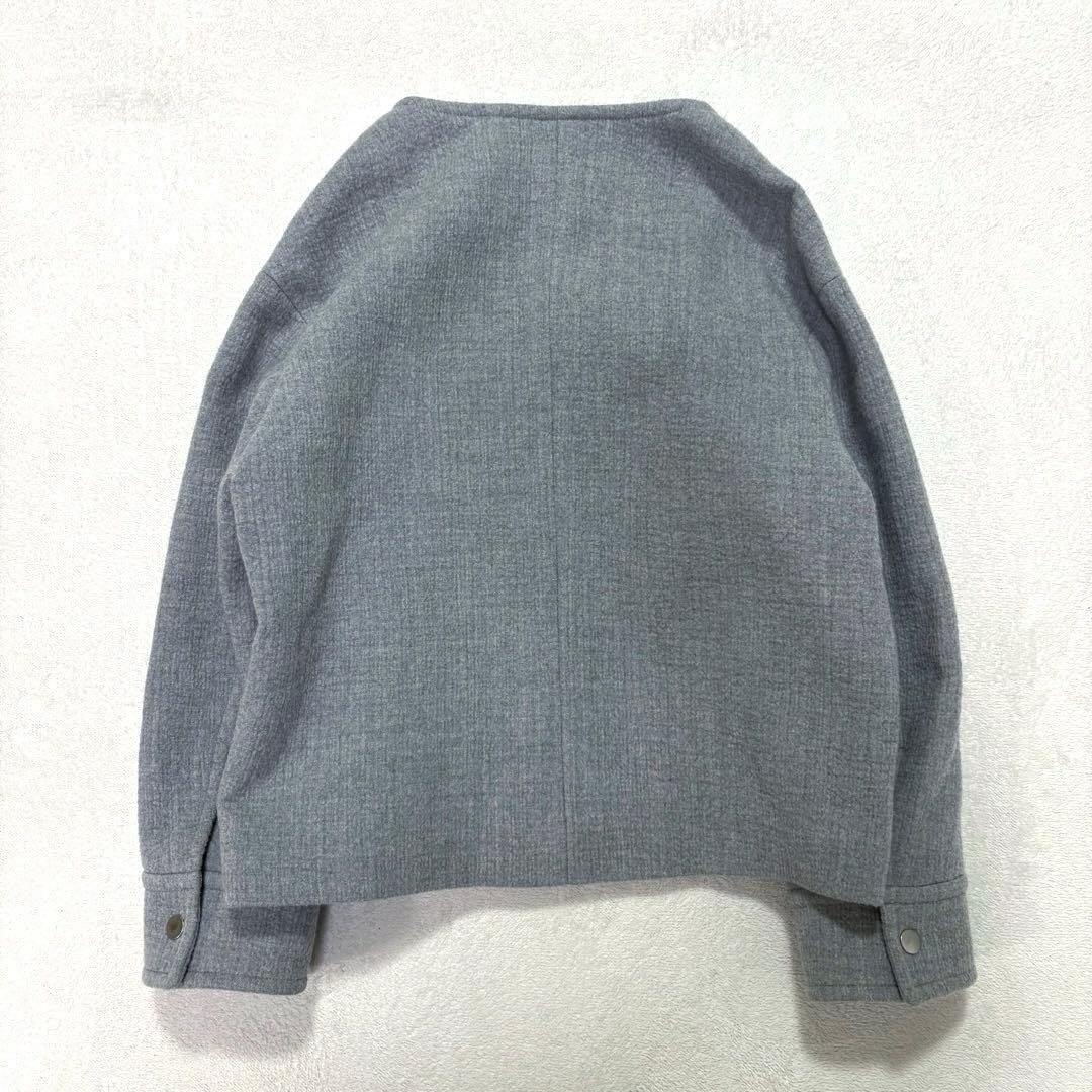 【美品】BEAUTY&YOUTH クレーターメルトンノーカラーショートコート M