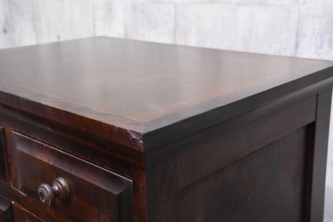 EBK28 北海道民芸家具 HM535 縦長タンス 7段チェスト カバ/樺材