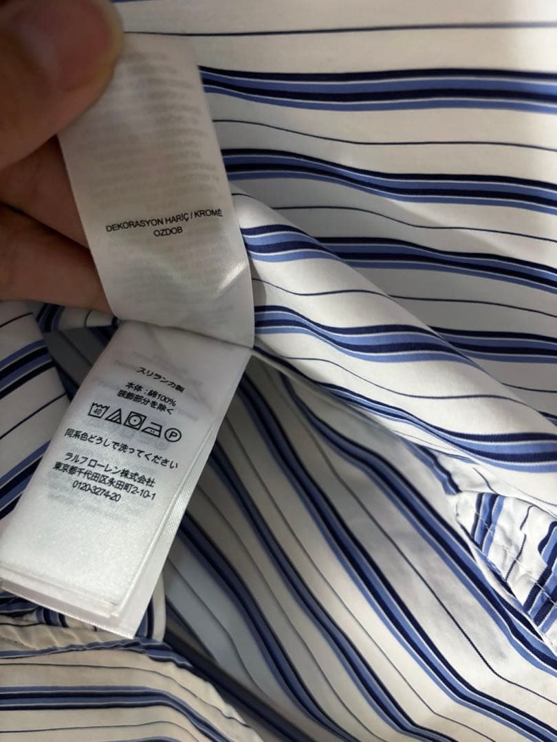 LAUREN RALPH LAUREN ストライプシャツ　刺繍　XS