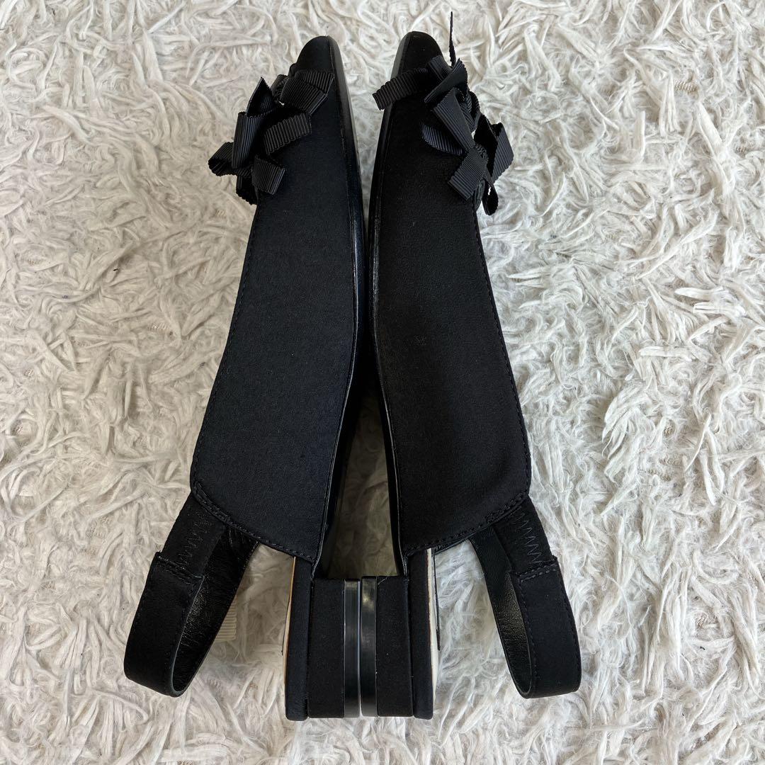 TSURU by MARIKO OIKAWA ブラックリボンデザイン ミュール